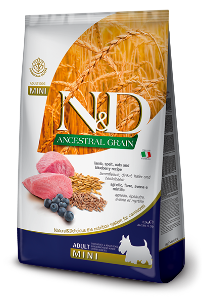 Farmina N&D Ancestral Grain - Lamb & Blueberry Mini Dog Food 7kg