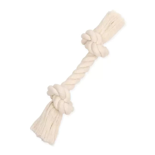 Mammoth - Cotton 100% White Rope Bone Dog Toy Medium 12"