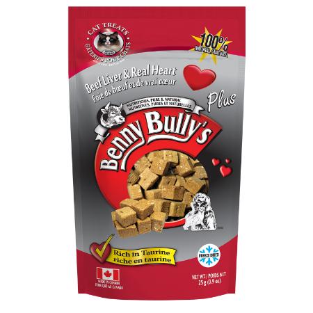 Benny Bully's Liver Plus Cat Treats - Beef liver & Real Heart 25G
