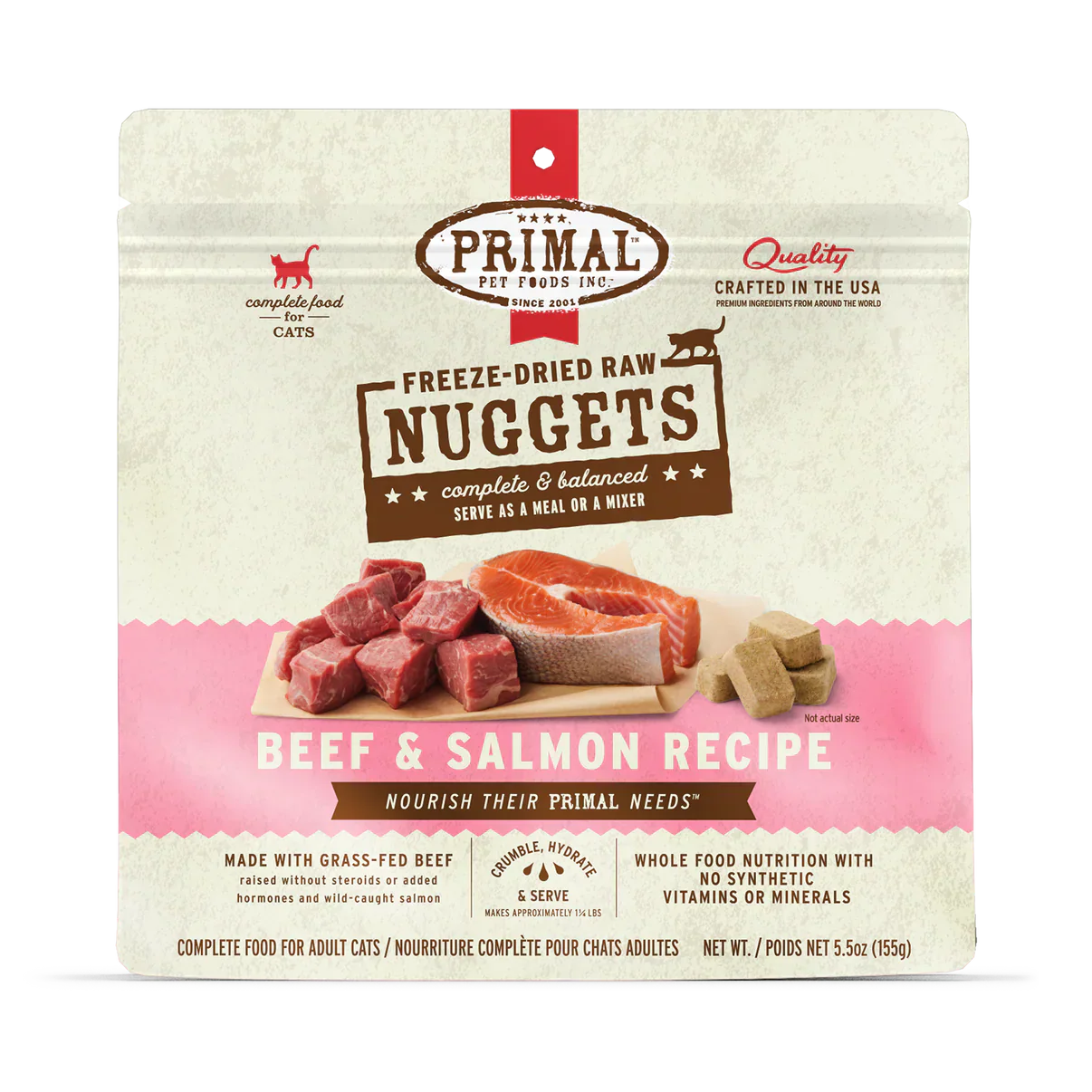 Primal - Freeze-Dried Raw Nuggets Beef & Salmon Cat Food 5.5oz image 0