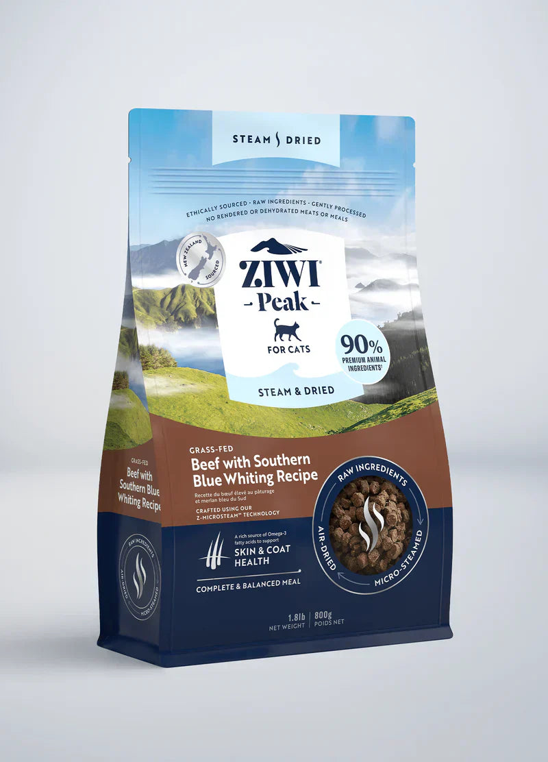 Ziwi - Steam & Dried Beef with Southern Blue Whiting Recipe Cat Food 800G image 0