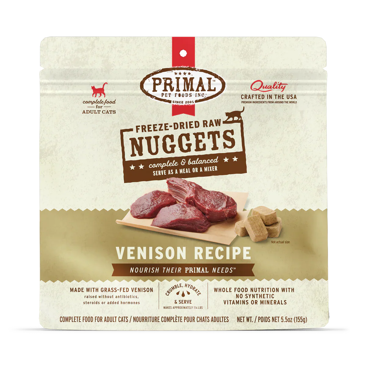 Primal - Freeze-Dried Raw Nuggets Vension Cat Food 14oz image 0