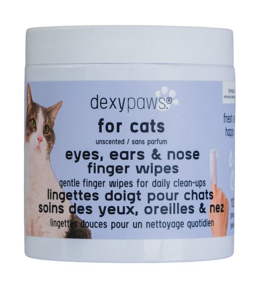 Dexypaws - Eyes, Ears & Nose Cleaning Finger Wipes for Cats 100 pieces