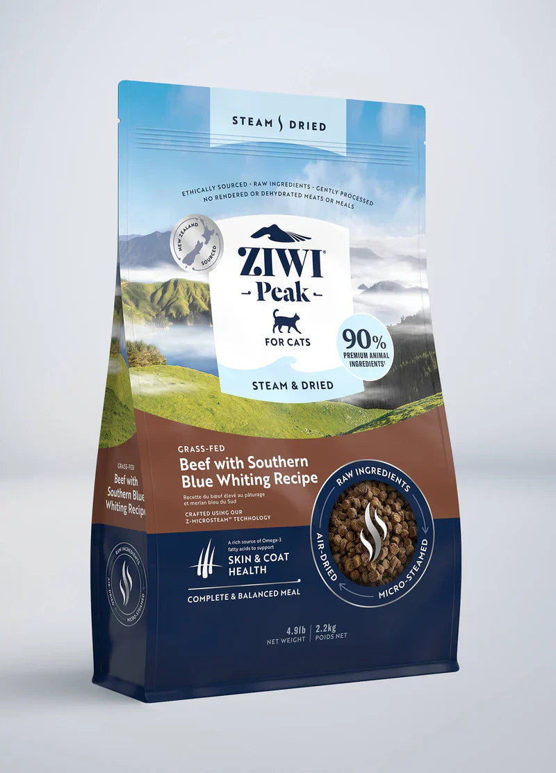 Ziwi - Steam & Dried Beef with Southern Blue Whiting Recipe Cat Food 2.2KG image 0