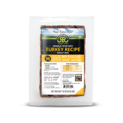 Raised Right - Turkey Adult Dog Bulk Box Frozen Dog Food 6lb