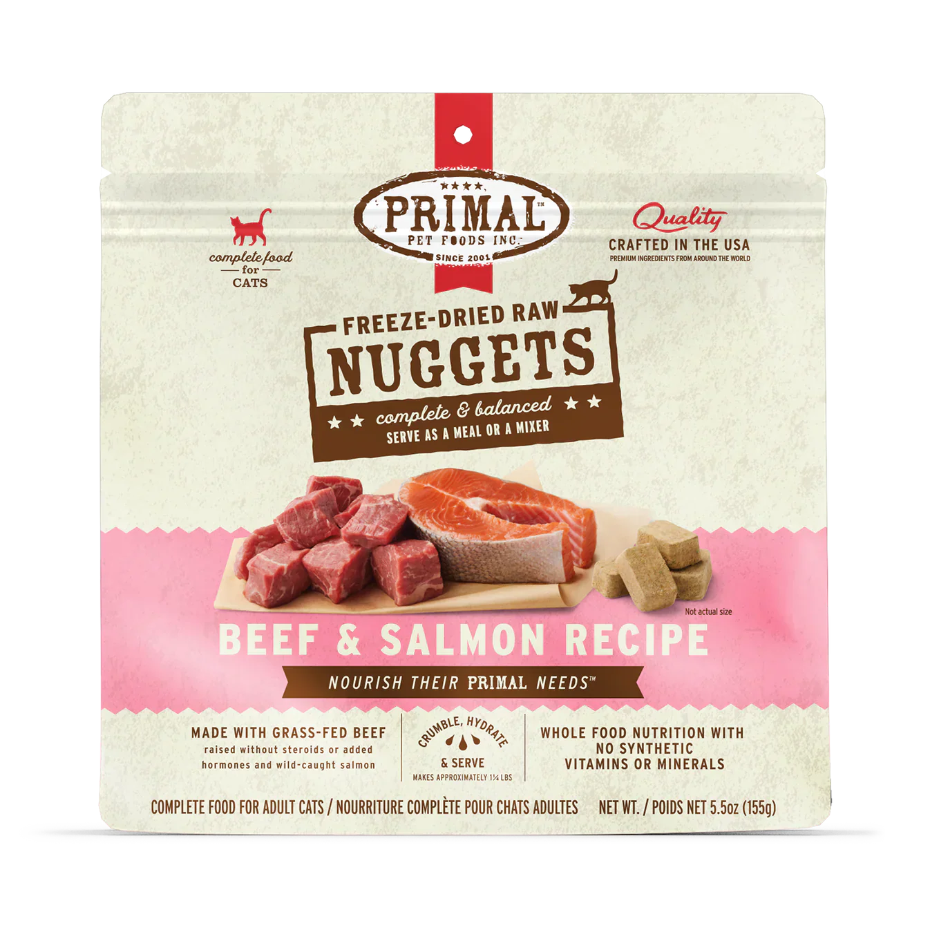 Primal - Freeze-Dried Raw Nuggets Beef & Salmon Cat Food 14oz image 0